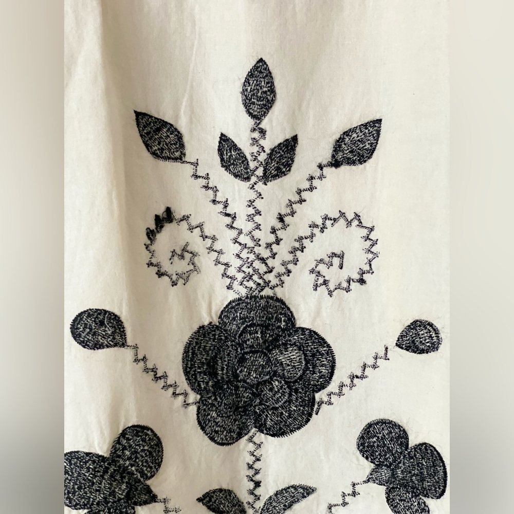 Free People Cream Mini Dress with Black Floral Embroidery - Picture 10 of 14